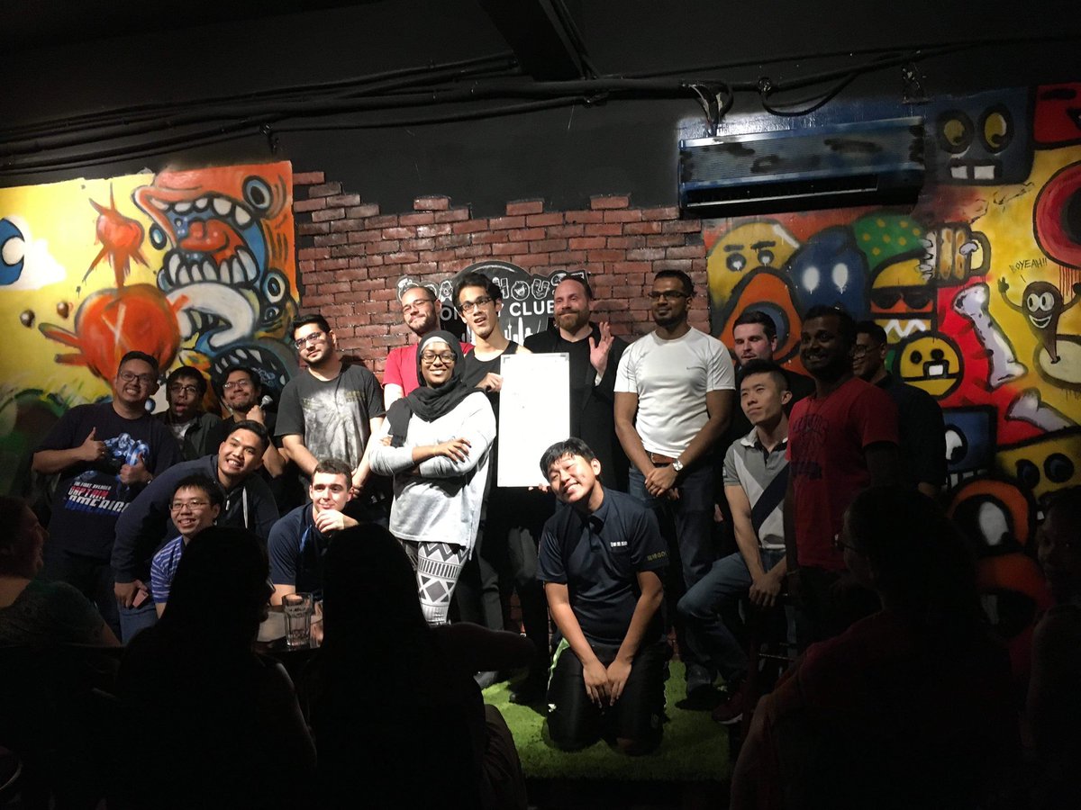 Wow a year since I made my debut in stand up comedy at <a href="/CrackhouseKL/">CrackhouseComedyClub 🎤🍕🇲🇾</a> amazing night and I managed not to soil myself 😂 <a href="/alexleam/">Alex Leam</a> <a href="/GeorgeComedy7/">George Haddon-Hartle</a> <a href="/Stevie_Gray/">Stevie Gray</a> <a href="/RichMortonSound/">Richard Morton</a> <a href="/mrmarkrow/">Mark Row</a> <a href="/mattbraggcomedy/">Matt Bragg</a>