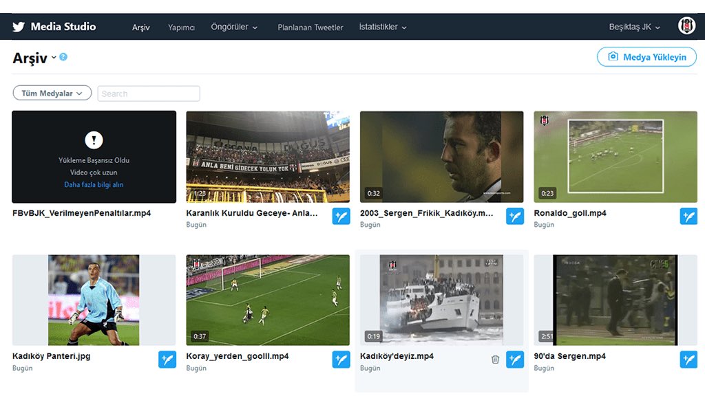 Video yükleme süresini uzatabilir misiniz? @Twitter 

Fenerbahçe derbilerinde verilmeyen penaltılarımızın videosunu yükleyemiyoruz. 😏