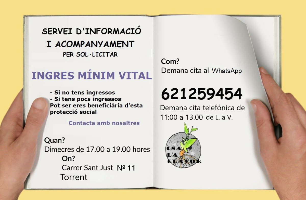 CSA_LaLlavor's tweet photo. Te ayudamos a solicitar el IMV https://t.co/mBJJnaM0Wa