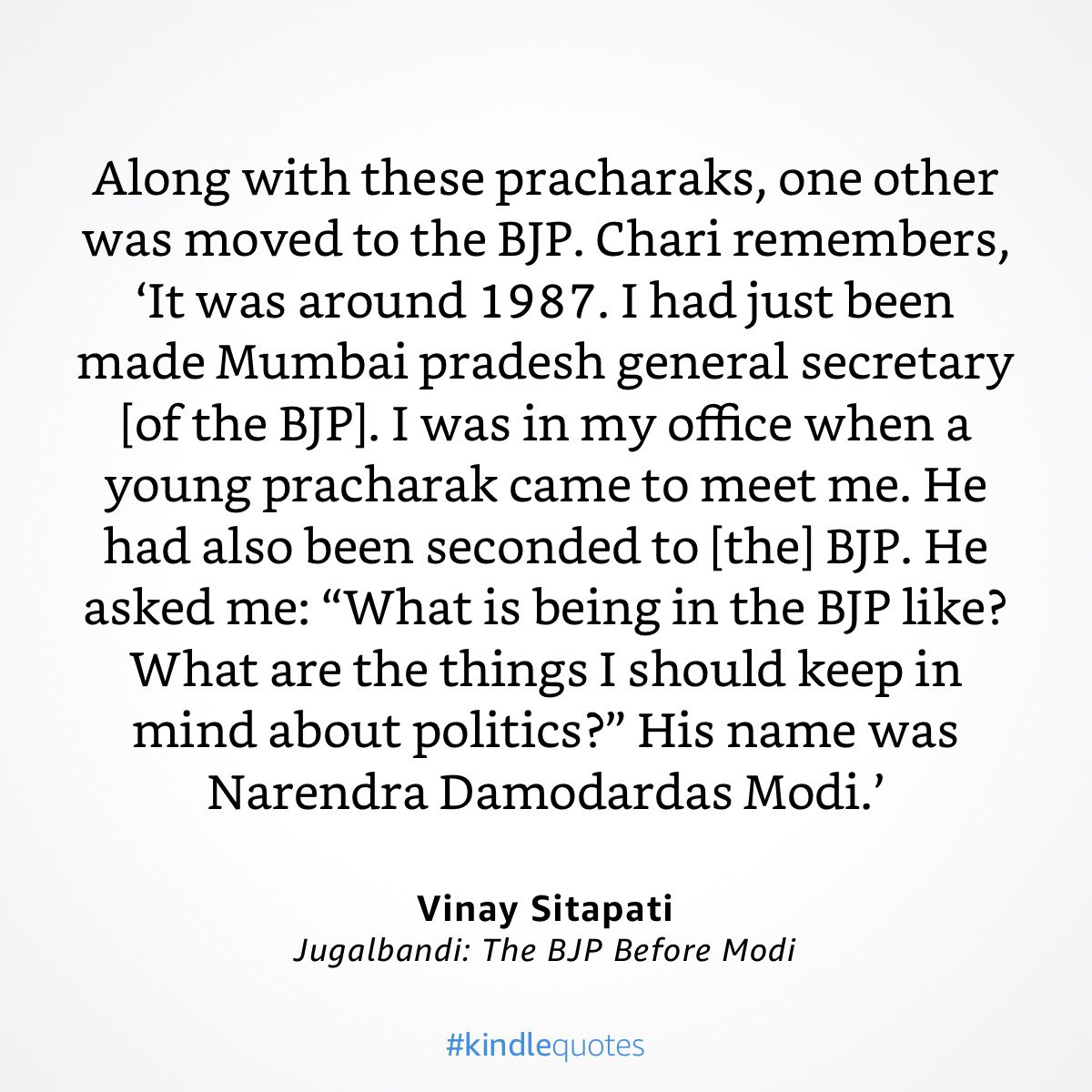 Modi’s first day in the BJP.