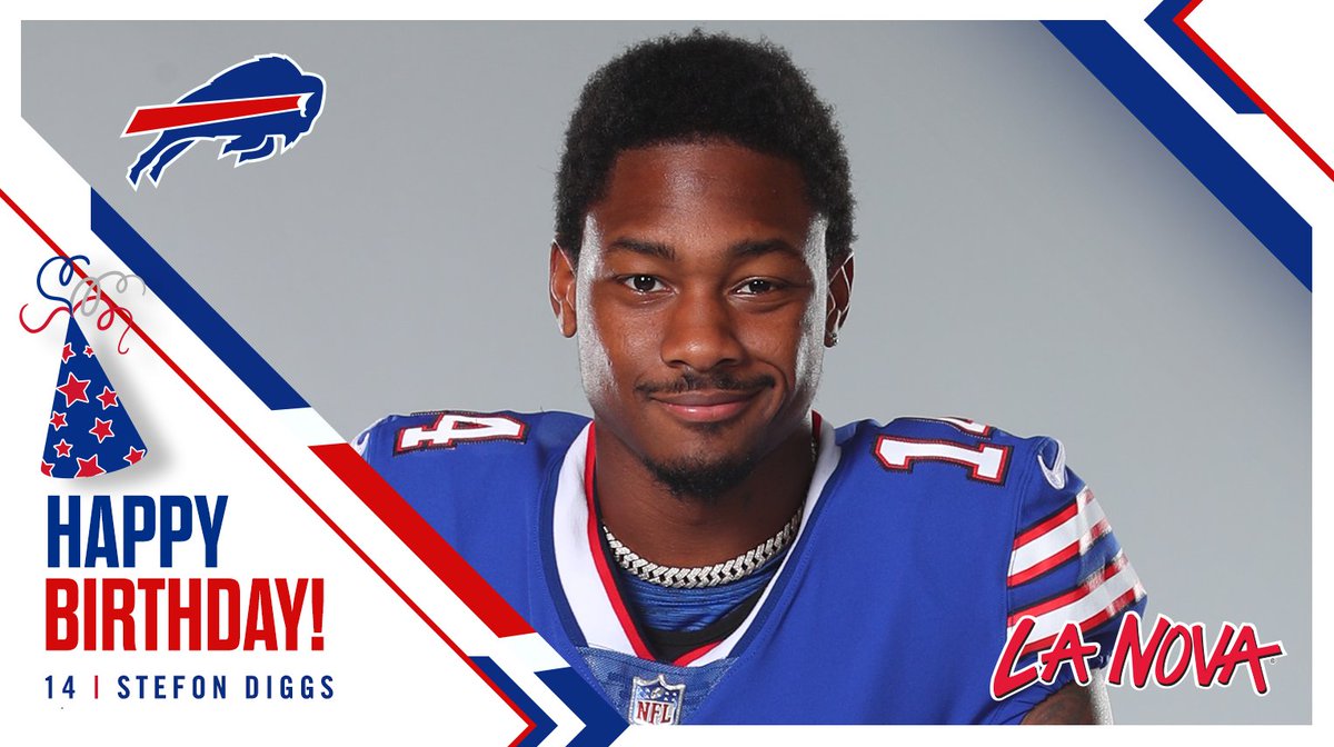 BuffaloBills's tweet image. HAPPY BIRTHDAY @StefonDiggs!! 🥳

RETWEET to help us wish 14 a happy birthday and you could win a @LaNova1957 Pack: bufbills.co/2HHPA84