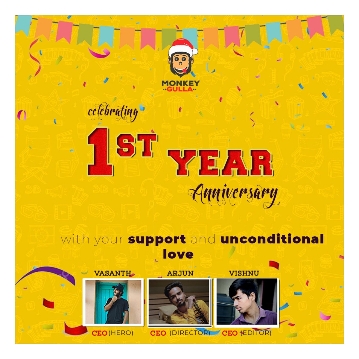 vishnuofficialk's tweet photo. 1Year Of "MONKEY GULLA"🤩🤩

#monkeygulla #mg #vishnuofficialk @GullaMonkey @vishnuofficialk https://t.co/h0hNyxqPpQ