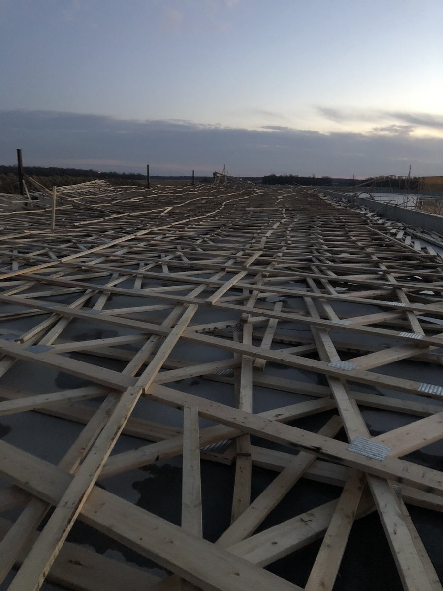 VanAertBryce's tweet photo. Broiler barn build is back where it was two weeks ago. Hopefully it doesn’t blow over again. It was not an enjoyable job cleaning up the mess. #build2020 #Ontag @AertTyson https://t.co/X3Y3fCAUpe