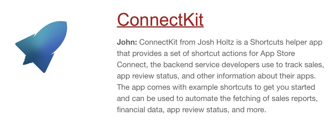 Oh my goodness! <a href="/ConnectKitApp/">ConnectKit for iOS/macOS</a> is mentioned in this week’s issue of <a href="/ClubMacStories/">Club MacStories</a> 🥰

Thank you, <a href="/johnvoorhees/">John Voorhees</a>!