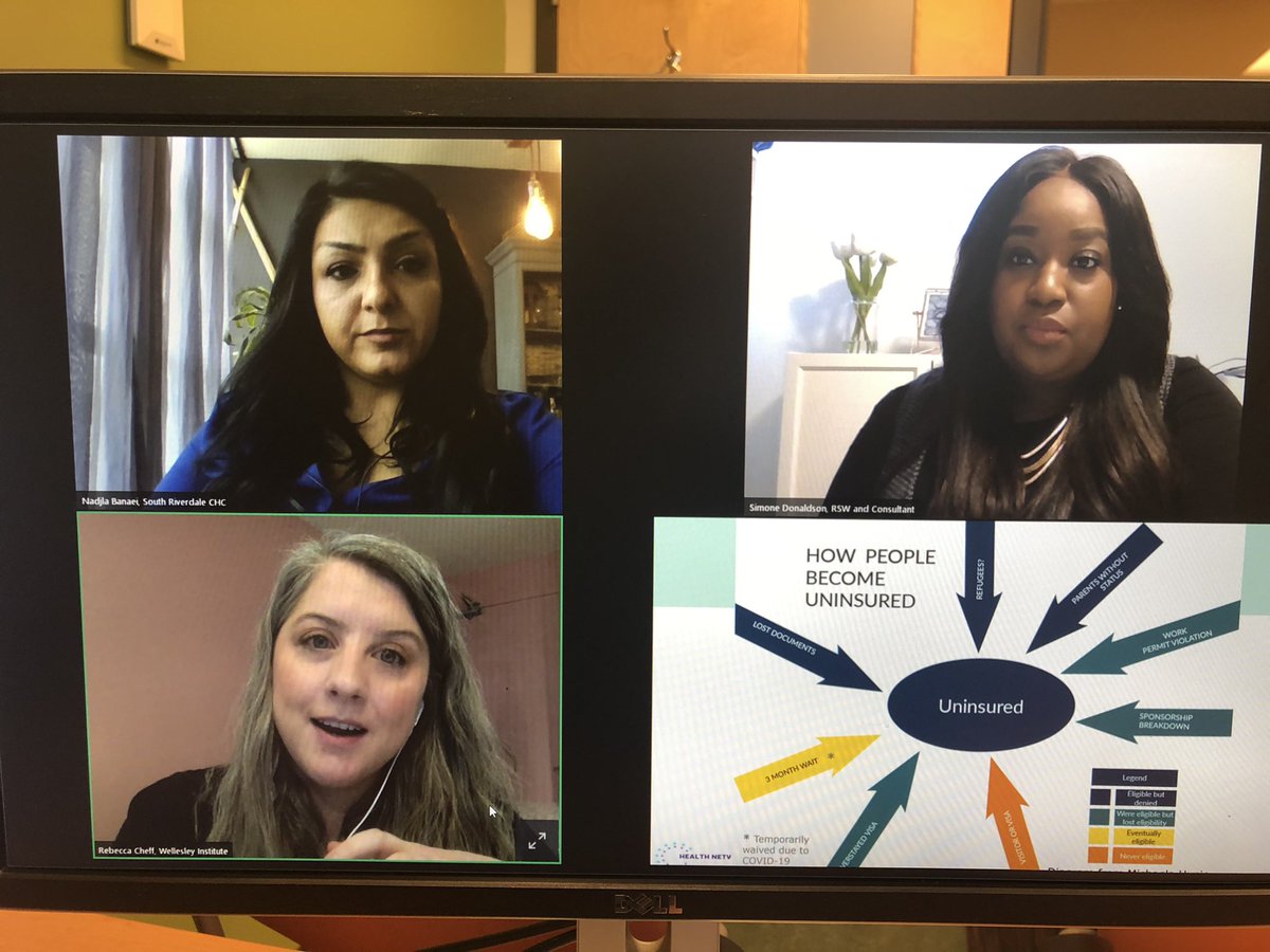 MonikaDalmacio's tweet photo. Proud to see colleagues from the Health Network on Uninsured Clients continuing important advocacy work. @RebeccaCheff, Nadjla & Simone are uninsured health experts in the GTA
Moving #Xenophobia #Discrimination #AntiBlackRacism ➡️ #HealthEquity #Access #SocialJustice #OHIPForAll https://t.co/PjQ5oeyEXD
