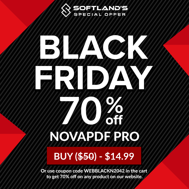 novapdf's tweet photo. There's still time to benefit from our special #BlackFriday promotion! Until November 29th, you can buy #novaPDF Professional with a 70% discount. You can read more about novaPDF and order discounted licenses for this #pdfcreator here: https://t.co/0eg44BxlwL https://t.co/To8HPwjSAx