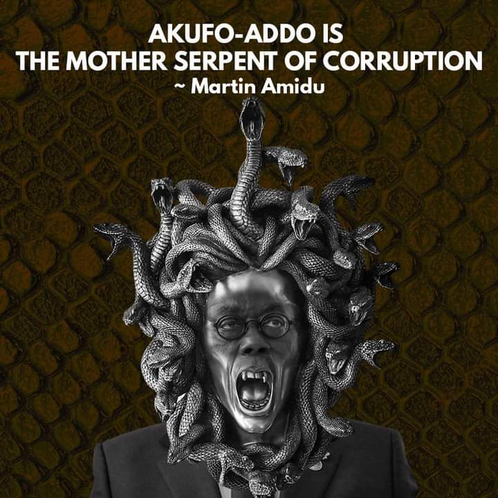 DzifaGUNU's tweet image. See, if we allow Akufo-Addo one more month in office beyond January 2021 he will sell Ghana practically. 

#AkufoAddoIsCorrupt 
No wonder #MartinAmidi say that he is the #MotherSerpentOfCorruption