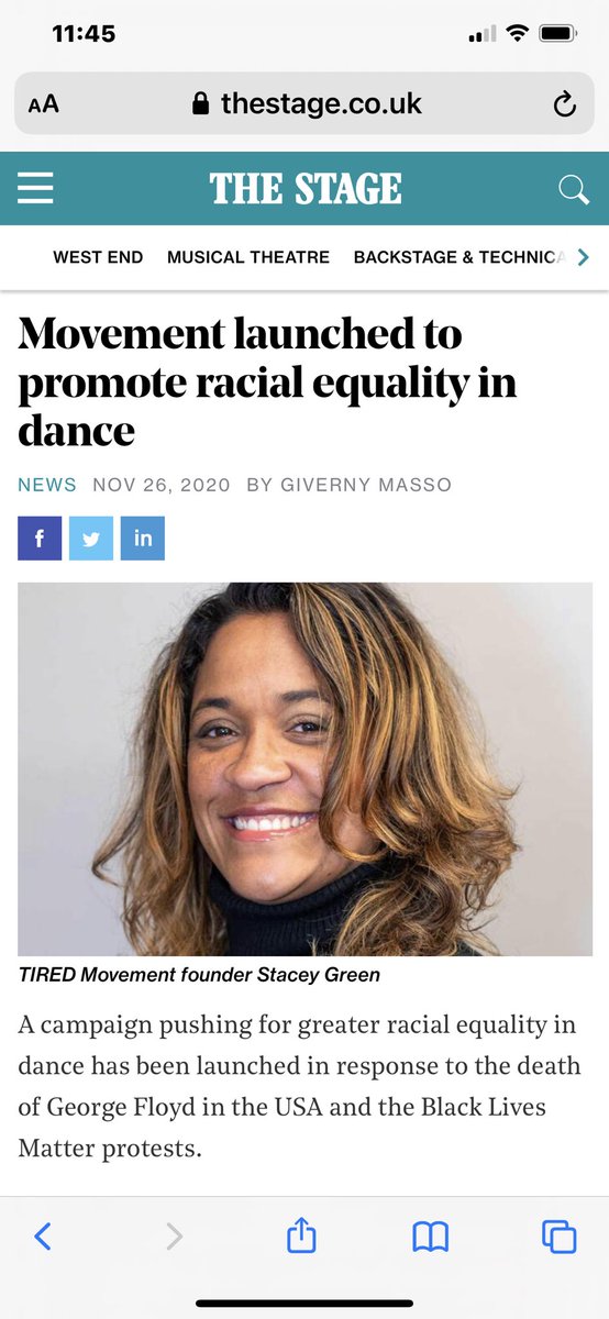 freedomnotts's tweet photo. So proud of our principal being featured in @TheStage well done @MovementTired 👏🏽🤍🤎🖤 #EqualityForAll #dance #TimeForChange https://t.co/Ophz6P6DNW