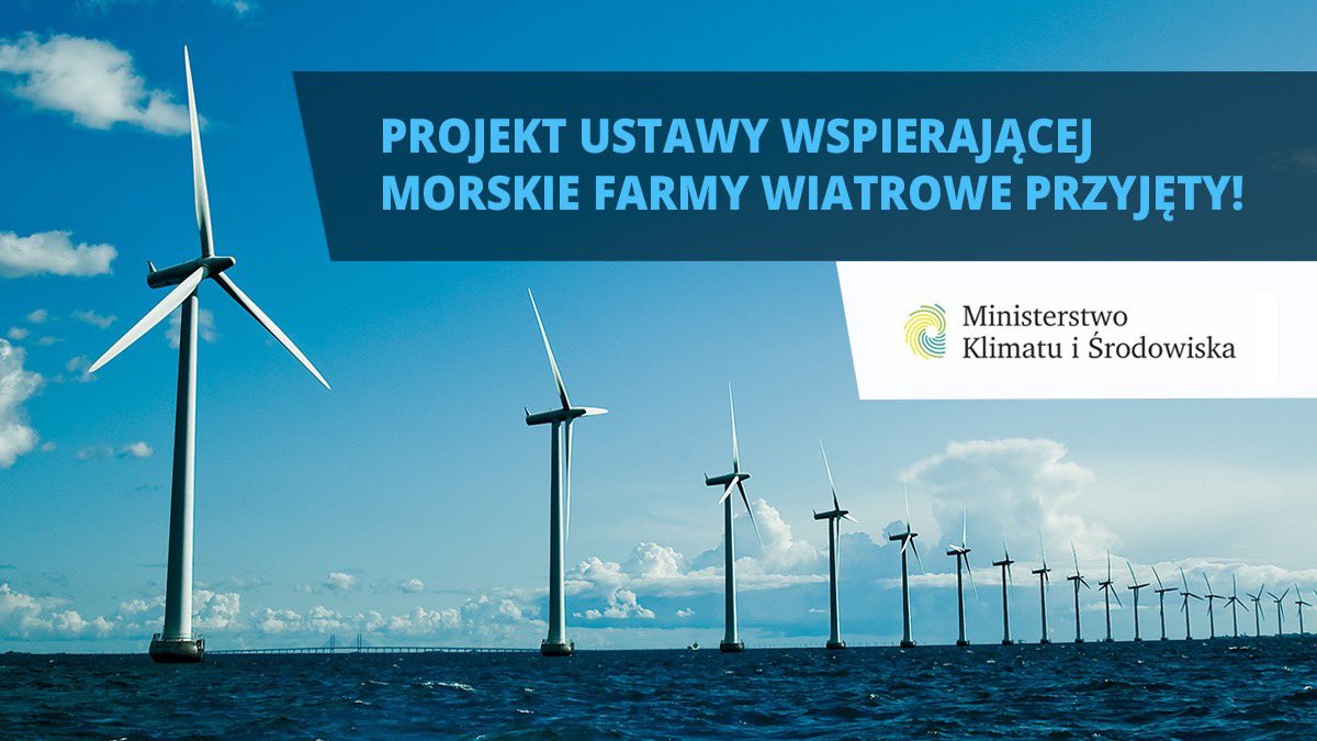Świetna wiadomość na piątkowy wieczór - Rada Ministrów w trybie obiegowym przyjęła projekt ustawy o wsparciu morskiej energetyki wiatrowej! Dzięki niej będzie możliwe wykorzystanie potencjału Bałtyku #offshorewind, a także rozwój polskich firm z sektora gospodarki morskiej.