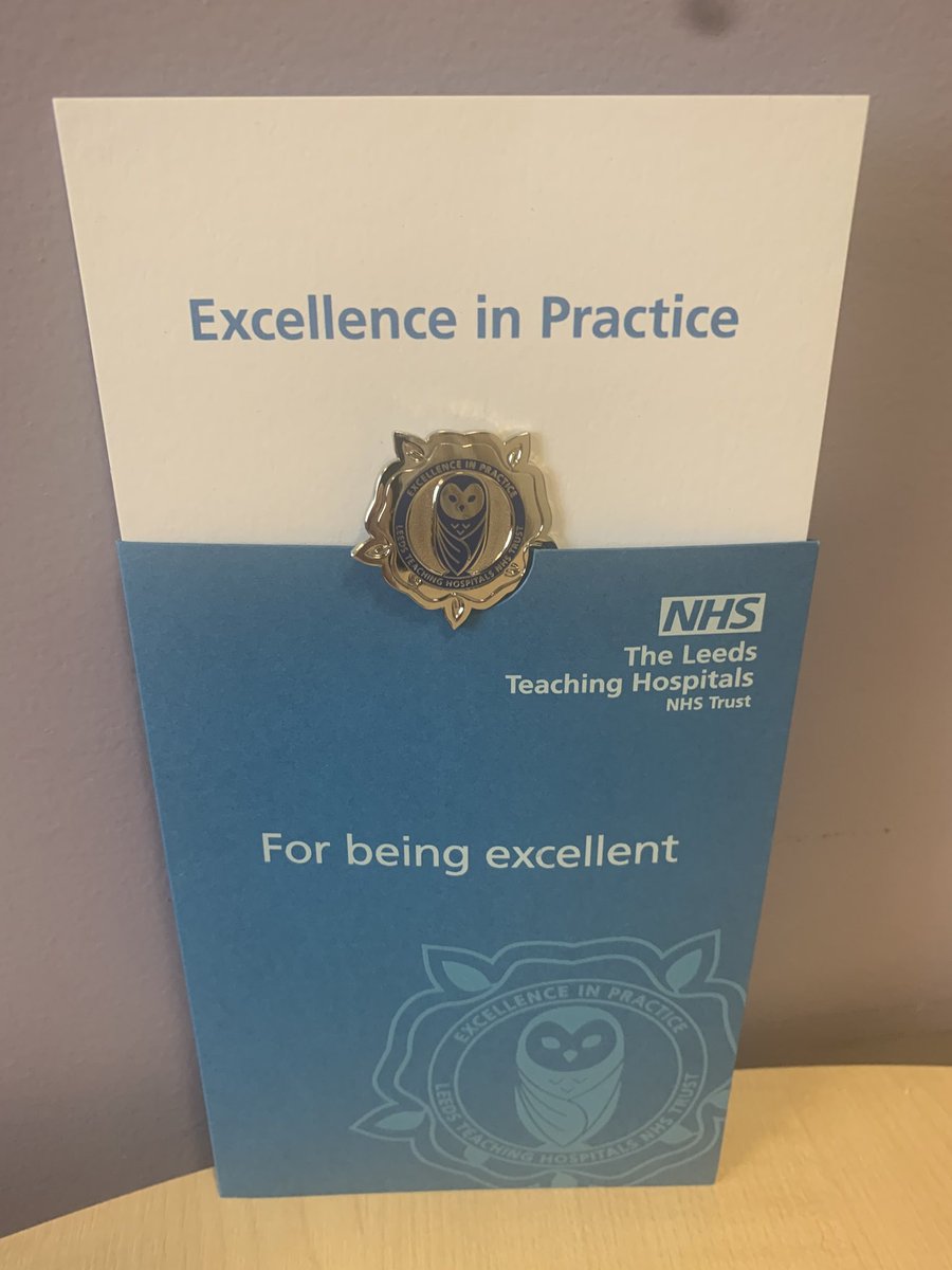 Great to receive my Excellence in Practice award this week from our chief nurse Lisa Grant - proud to be an LTHT nurse ❤️ ⁦@LeedsHospitals⁩