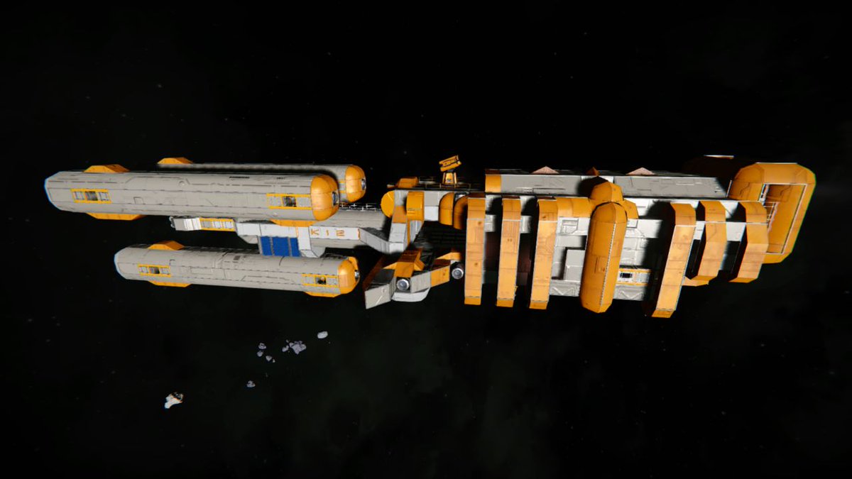 SigourneyReefer's tweet photo. I'll be streaming Space Engineers at some point this weekend. 
My ship is beautiful. We're gonna see how it fares out in the vast expanse of an alien galaxy. I'm betting on misfortune 😅 https://t.co/Gr7IQwalch
