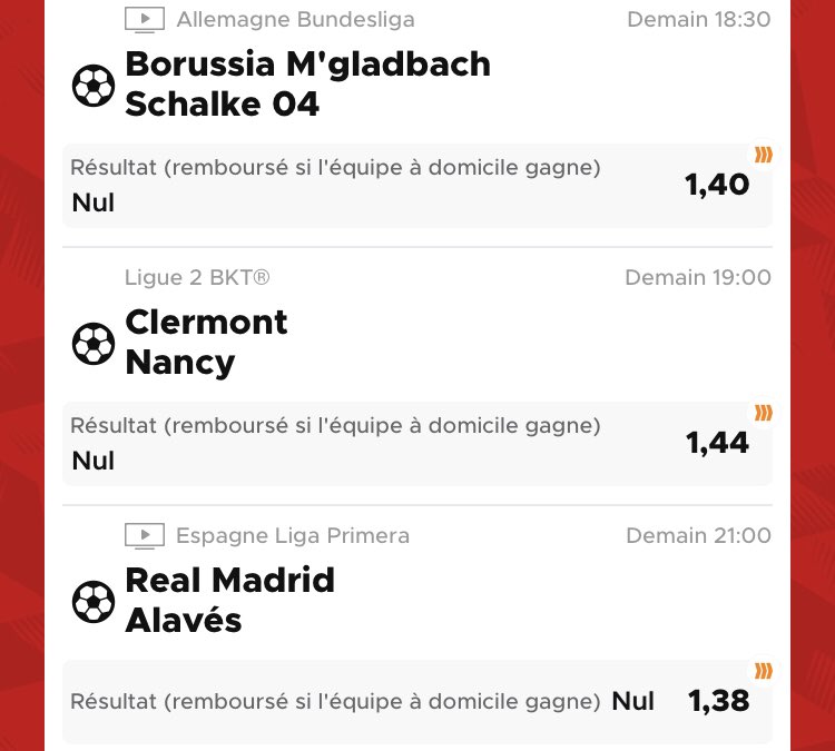 WypfPronos's tweet photo. Novembre - #Pick50 🔖
⚽️ Combiné du week-end
☠️ Côte à 35.38
Voilà un nouveau type de pari que je vais proposer : le match nul remboursé si l’équipe « favorite » gagne. Et quelques matchs équilibrés dans lequel on pourrait jouer une double chance.
💛 si tu suis !
#TeamParieur https://t.co/l2Xx1cN40T