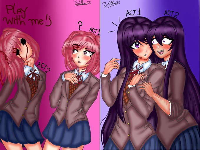 Natsuki chan and her masochistic pet. Yuri and Natsuki ship. DDLC williansx.