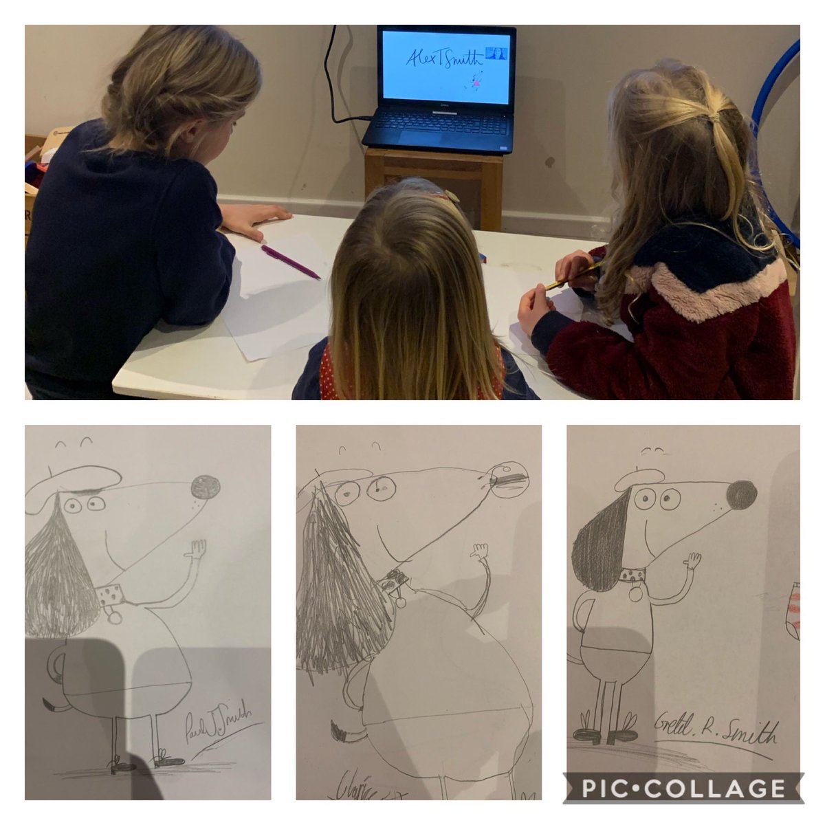 teachingmrsmith's tweet photo. Thanks @Alex_T_Smith and @simplybooksNo1 for a super event this evening. We loved hearing all about your books (and your pets’ names) and having a go at drawing Claude ourselves! #lovereading #claudeatthepalace https://t.co/A3dpg4s0Lb