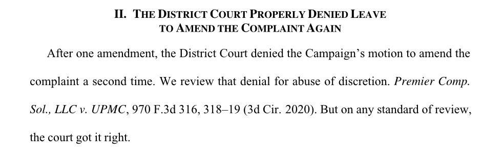 The “on any standard of review” language basically means, “There’s literally no way you could win this argument.”