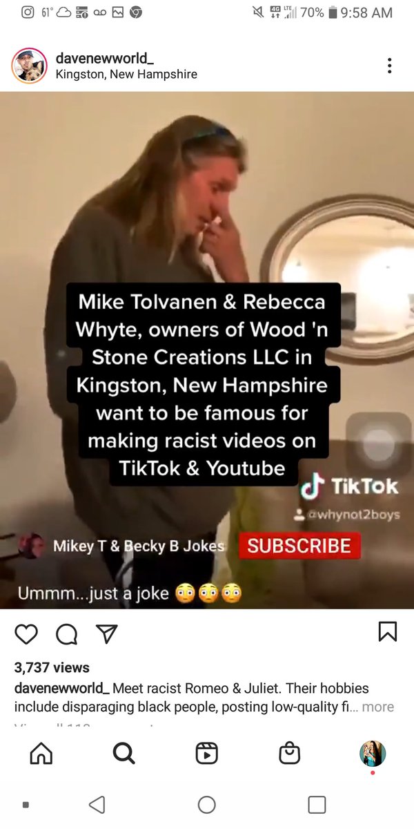 your_bongmother's tweet photo. Hey
#Racist #MikeyT & #BeckyB --
https://t.co/BpSjHV4NWM
Their Youtubes here- https://t.co/Zn9scjGcWH
Do work. Cause we dont tolerate racism!
#woodNStoneCreations #Kingston #newHampshire #MikeTolvanen #RebeccaWhyte
π https://t.co/9mKf78axRO