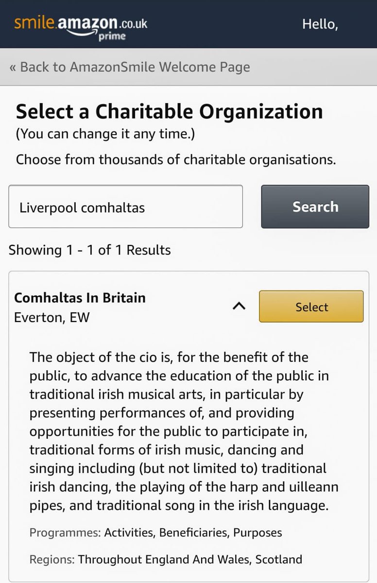LiverpoolCCE's tweet photo. Buying your Christmas presents and Black Friday deals? Why don’t you use amazon smile!! For every thing you buy, amazon will donate money to a charity of your choosing at no cost to you. As a non-profit branch you can select us as a charity as shown below! https://t.co/rOH4U9zlaY