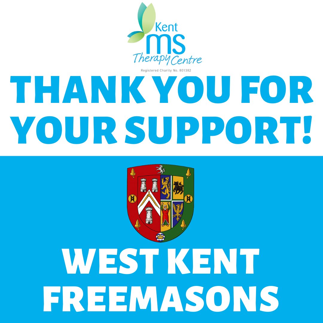 KentMSTC's tweet image. This week we&apos;d like to extend a massive thank you to the West Kent Freemasons who have recently made a generous donation of £500 to us here at the centre! 😁

We really appreciate their support, this year more than ever!

 @westkentmasons 

#westkentmasons #mstherapy #mscentre