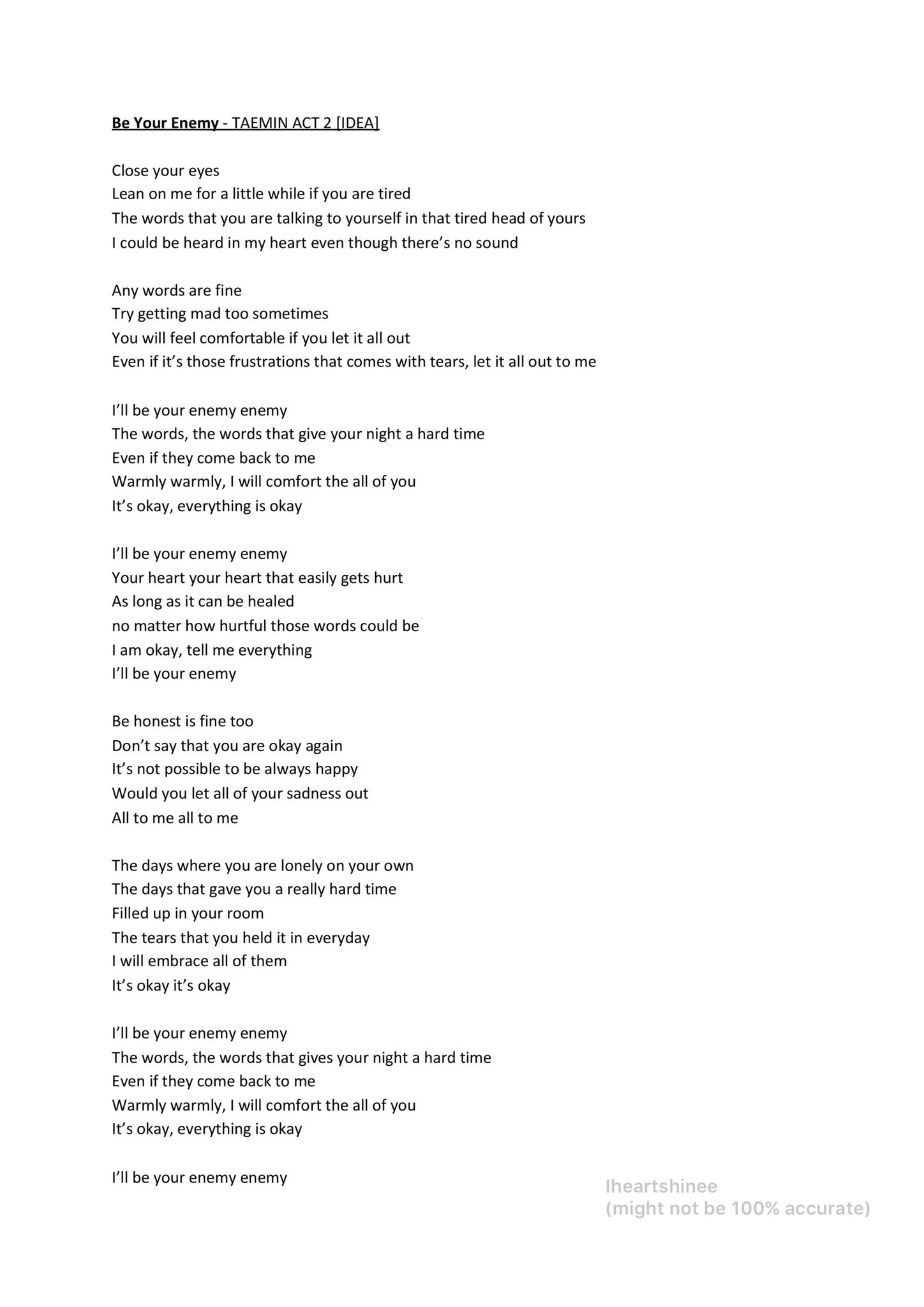 Traitors - The Perfect Enemy Lyrics