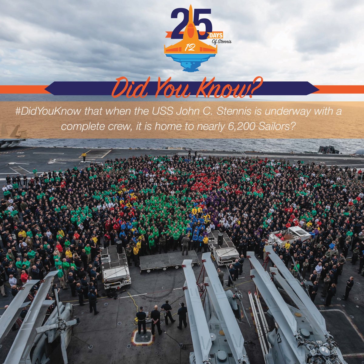 stennis74's tweet photo. Check out today’s #DidYouKnow fact! 12 days to go! #25DaysofStennis #LookAhead #SetTheStandard https://t.co/5XYOxZFhDj