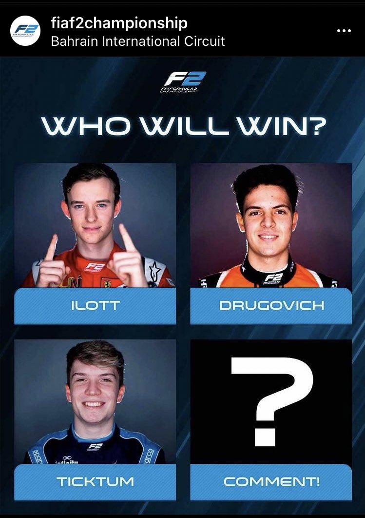 DrugovichBrasil's tweet photo. 📲 @FIA_F2 via Instagram
Quem vai ganhar?
#FD15 #DrugovichBrasil https://t.co/ADLA5mbXO9
