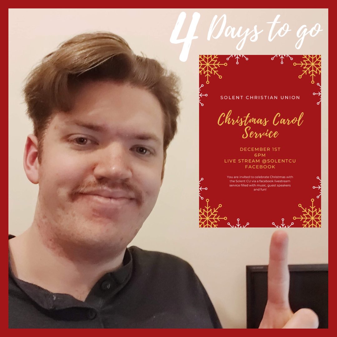 SolentCU's tweet image. 4 days to go until our Christmas Carol livestream service!🎄👀