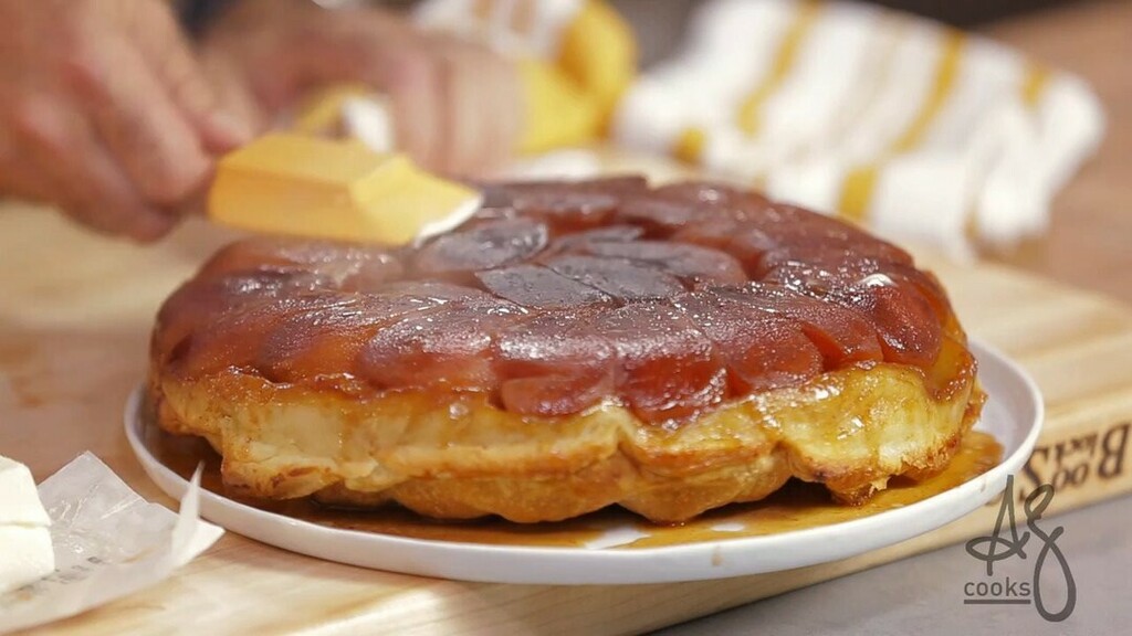 “A classic Parisian recipe, tarte tatin is a caramelized apple tart made fa...
