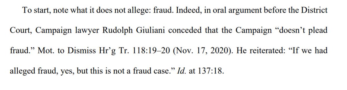 The court notes that, in court, the campaign has said it is not making an allegation of fraud in this case.