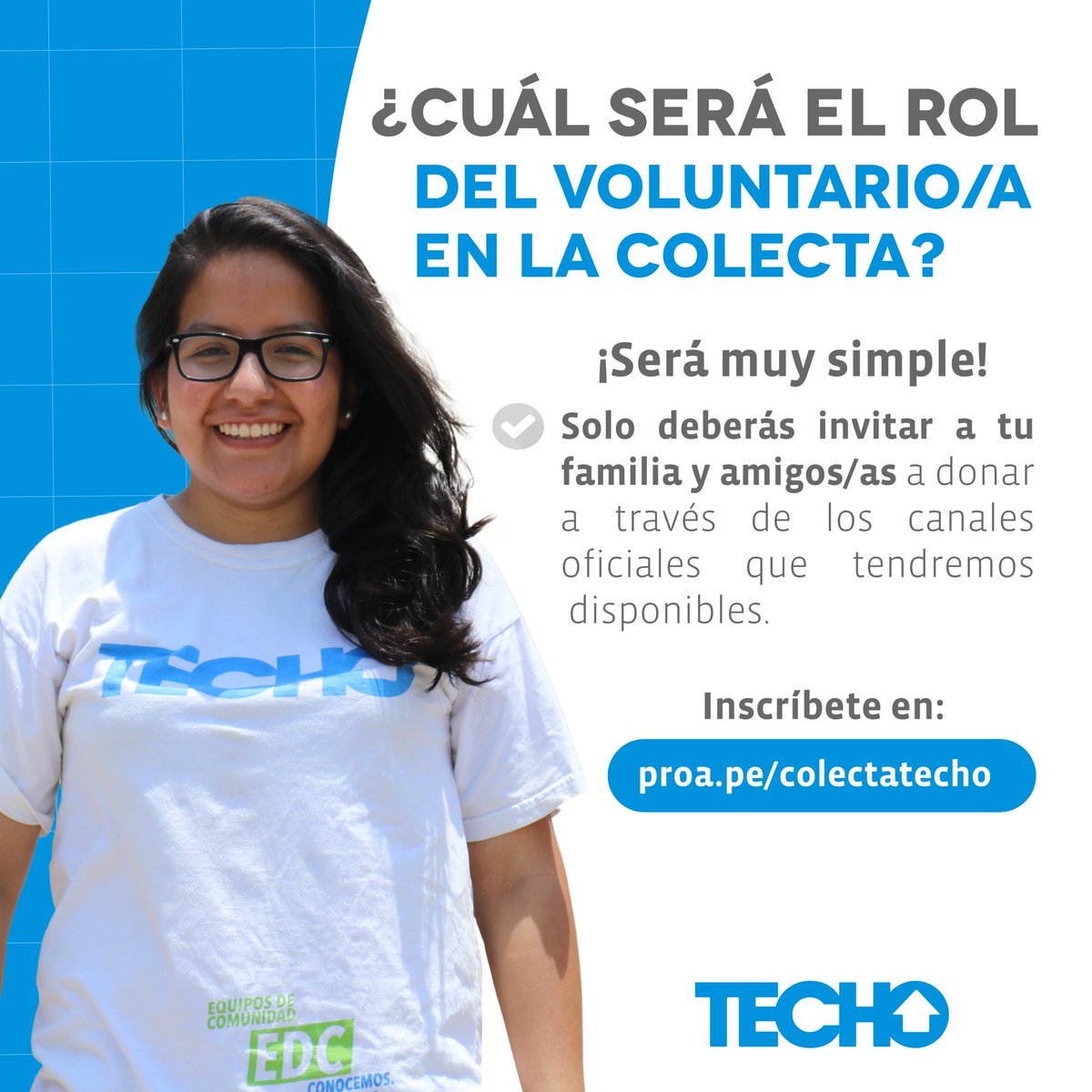 TECHOpe's tweet photo. ¡Conoce la labor tan sencilla que tendrá el voluntario/a digital en TECHO! 😃Todavía puedes ser parte de la #ColectaDigital2020. Súmate a nuestro equipo de voluntarios/as inscribiéndote en https://t.co/lCt67KWTPD 🇵🇪
¡Juntos siempre logramos grandes cosas! https://t.co/MOtYrV1heK