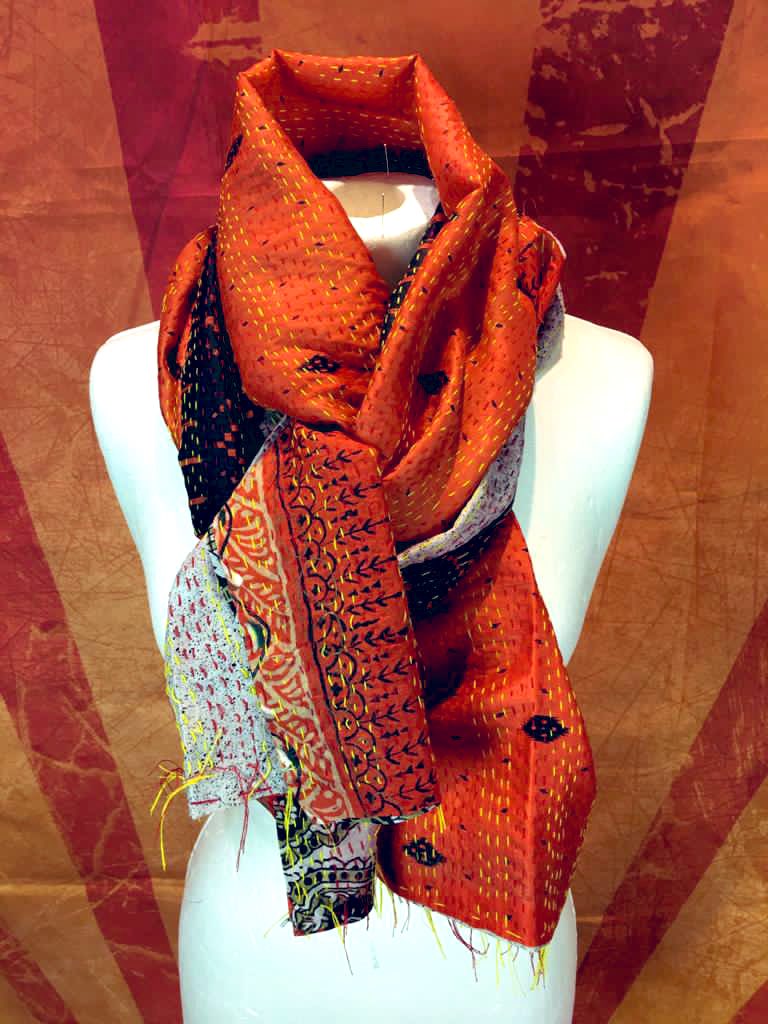 Beautiful Kantha stitch Sari scarves available online in our #BlackFriday #Sales <a href="/HouseofEunice/">Rachel Joseph</a> thehouseofeunice.com #slowfashion #kantha #kanthastitch #silk #sari #fairtrade #ethicalgiftideas #Christmas #justintime #handmade #ethicallymade #giftideas #ShopSmall