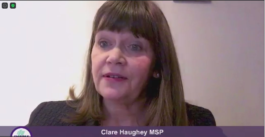 Theresa_Shearer's tweet photo. A truly inspiring day at the @ENABLEScotland #digital AGM.
Thank you to all our guest speakers: @haughey_clare, @MorrisonBeth, @ianbirrell, @simonjduffy, @JohnDarge, @radicalvisions_, @NHS_Lothian.
Read my reflections here: https://t.co/LaakL014c0
#ENABLE2020 #NeverMoreNeeded https://t.co/oxR8l9KNJv