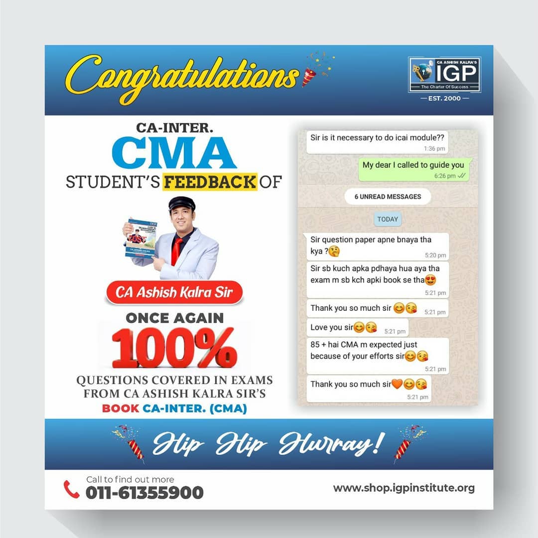 igpclasses's tweet photo. 💥 Student's #Feedback 💥
#studentfeedback #IGP #successstories #igpclasses #feedbackstudent #CSEETresult #cseet #cseetresults #companysecretary https://t.co/pr15RRbq47