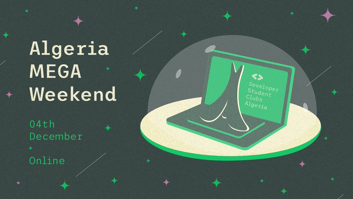 📣 Here we go again ! 📣
We are back with a big and special event : ALGERIA MEGA WEEKEND.
This event is organized by DSC Algeria. 🇩🇿
When we say DSC Algeria we mean : 
✔DSC UST Oran.
✔DSC ENSB Constantine.
✔DSC Tlemcen.
✔DSC M'Sila.
✔DSC Batna.
✔DSC ESI SBA.
✔DSC Tiaret