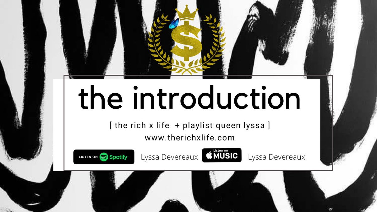 NEW PLAYLIST WITH <a href="/therichxlife/">𝐇𝐎𝐌𝐄 𝐎𝐅 𝐀𝐋𝐋 𝐓𝐇𝐈𝐍𝐆𝐒 𝐑𝐈𝐂𝐇 ✨</a> !  

An introduction with a playlist filled with Black Girl Magic ✨

SPOTIFY - spoti.fi/2VgcFlj

APPLE MUSIC - apple.co/33lWLKX

Shop on therichxlife.com ✨