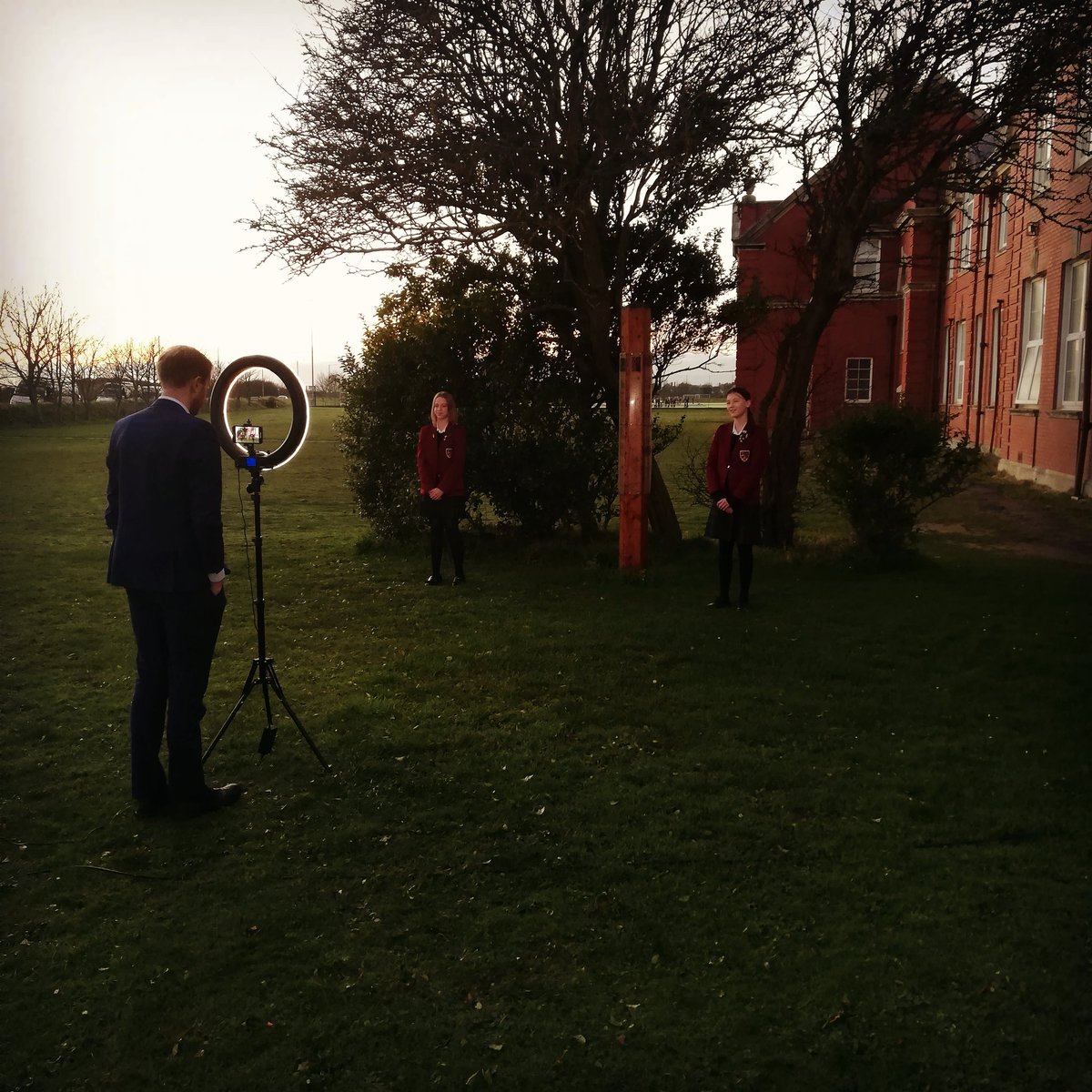 AKSLythamMusic's tweet photo. Carly and Jessica recording for the Virtual Carol Service. Join us on Facebook and YouTube on Thursday 17th December at 19:00. #AKSLythamMusic #AKSLytham #VirtualCarolService #Christmas https://t.co/fAaEO3mVsE