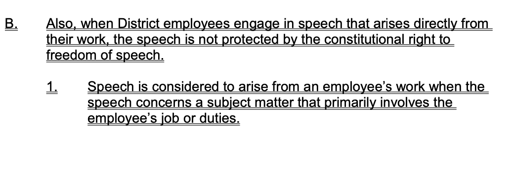 The proposal would ban teachers and school staff from expressing opinions on school issues "that arise directly from their work," especially issues related to the person's specific job. Breathtaking. (3/x)
