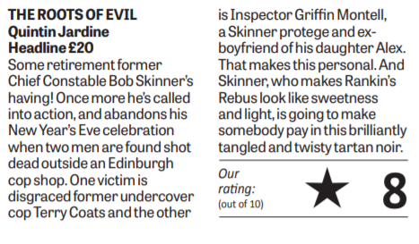 BLM_Agency's tweet photo. THE DARKEST DEEDS ARE HIDDEN FROM SIGHT . . .
Bob Skinner is back in the latest gritty mystery in Quintin Jardine's bestselling series, read a glowing review of #TheRootsOfEvil below from the Peterborough Telegraph! https://t.co/SJyEN3oxAY