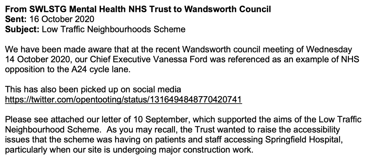 The FOI response reveals that  @SWLSTG wrote to  @wandbc on 16 October, concerned that their views were being misrepresented by  @JohnLocker_UK 7/n