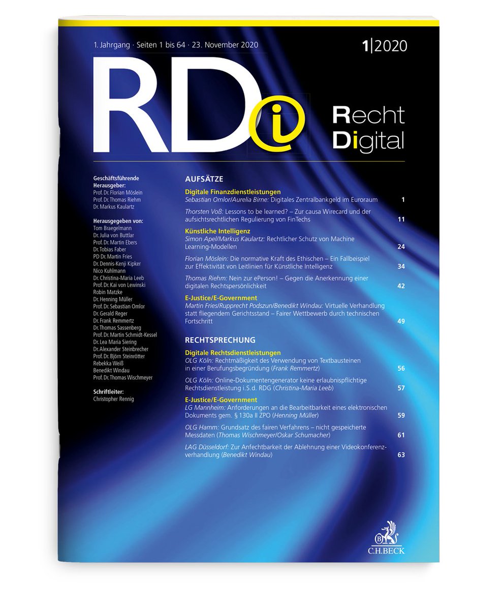 Silberfuchs050's tweet photo. ... viele seiner Punkte unterstütze ich 1:1 und habe sie in meinem Aufsatz "Lessons to be learned - zur causa #Wirecard" in der Premierenausgabe der neuen Zeitschrift #Rechtdigital von @CHBeckRecht ausführlich hergeleitet- please check it out!😉@the_omLAW @Siering_L @lady007_fin https://t.co/bH80NGOabV