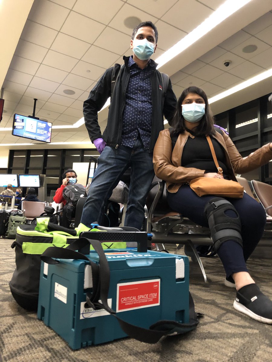 SpaceLuisZea's tweet photo. #CardinalHeart scientist @iDilipThomas carrying live #EngineeredHeartTissue out of @StanfordCVI. @SPShenoy9, Dilip, and the tissues on the west coast, and then at the east coast. Almost ready for SpaceX-21! @DrLucieInTheSky @Joseph_C_Wu @BioServeST @ncats_NIH_gov @UCSBengineering https://t.co/caZjG79kbM