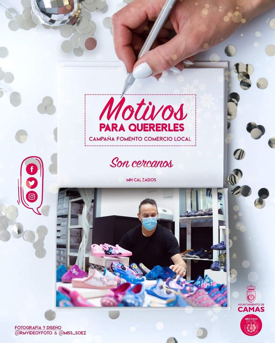 aeccamas's tweet photo. AECCamas hace eco. Campaña municipal “MOTIVOS PARA QUERERLES” de apoyo al comercio local:
▶️ Durante los próximos días queremos compartir todas las razones que podríamos argumentar para tenerlos más presentes. 
Con "MOTIVOS PARA QUERERLES" #comerciolocal #motivos #desarrollocamas https://t.co/MpCxSokD57