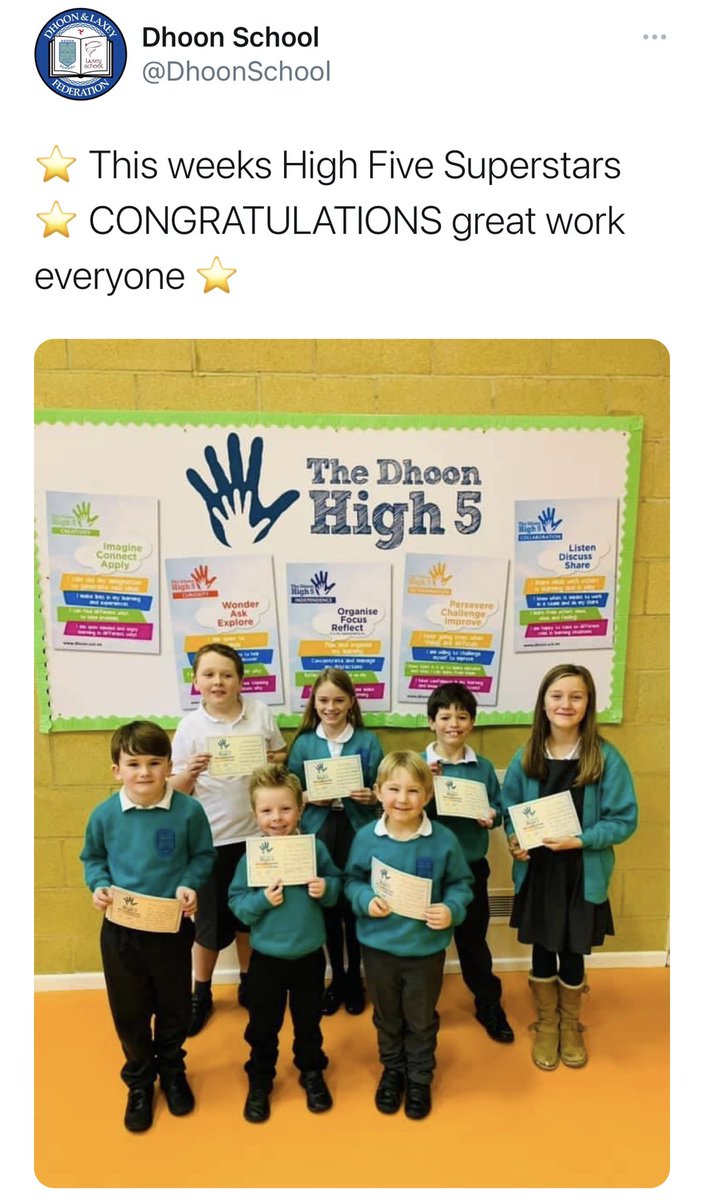maximjkelly's tweet photo. So much #wonderful #learning to #celebrate across both schools this week - well done to all the #LearningHeroes #MagicMoments and #DhoonHighFive #Superstars ๐คฉ๐ฎ๐ฒ๐ https://t.co/zfoNXemFVK