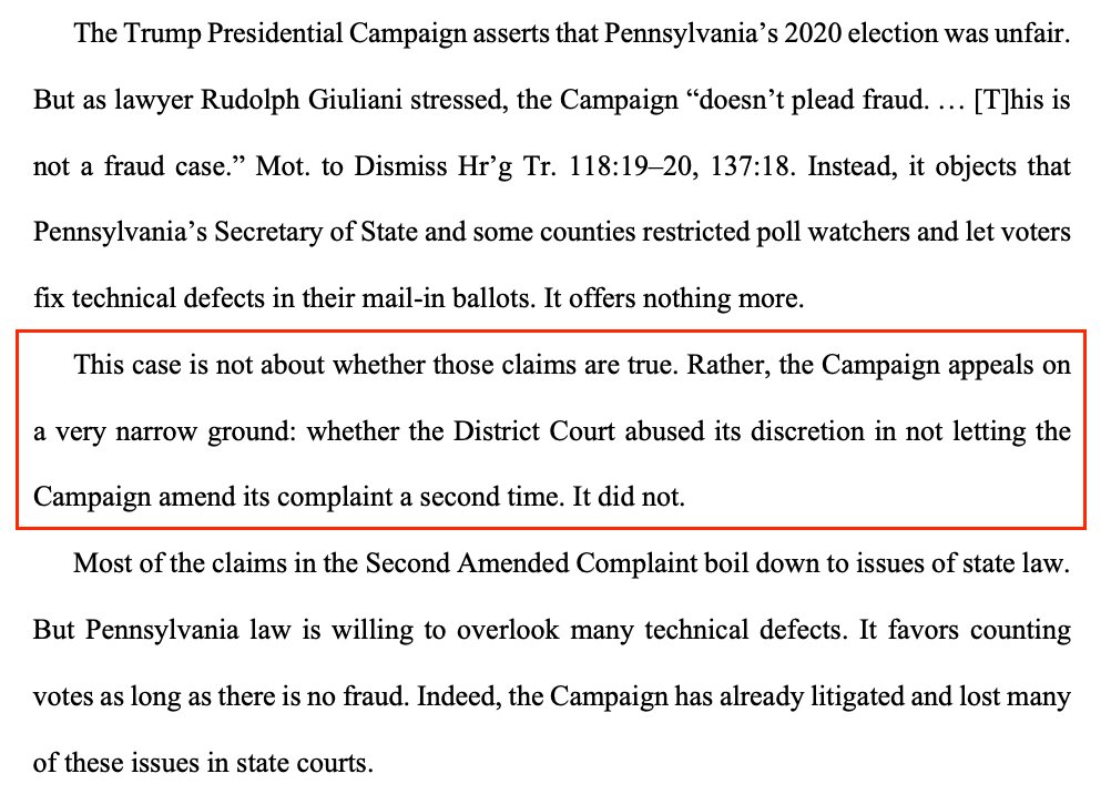 Campaign tried to appeal on the narrowest ground possible - whether the district court should have let them amend their complaint a second timeLeave to amend should be granted liberallyBut the 3rd Circuit wasn't persuaded