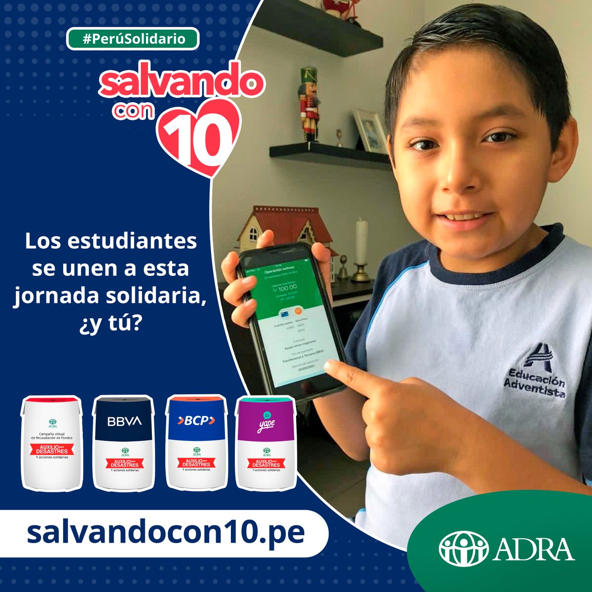 🎉 ¡QUE GENIAL! 🥳

Sigue enviándonos tus fotos y video al 📱997555048. Nosotros estaremos compartiéndolo en todas nuestras redes sociales.😉👍 

💚 Haz tu donación en: salvandocon10.pe.
🌐 Conoce más de esta campaña en: adra.org.pe/salvandocon10

📱 ¡Comenta y comparte! 🔝