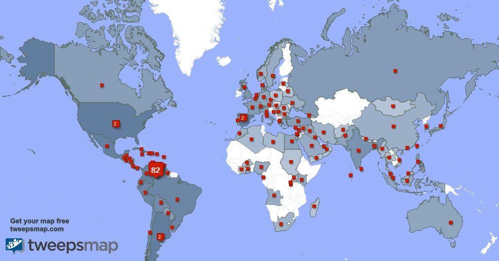 Muchas gracias a mis 60 nuevos seguidores desde Venezuela, Australia, y más durante la última semana. tweepsmap.com/!prof_solano