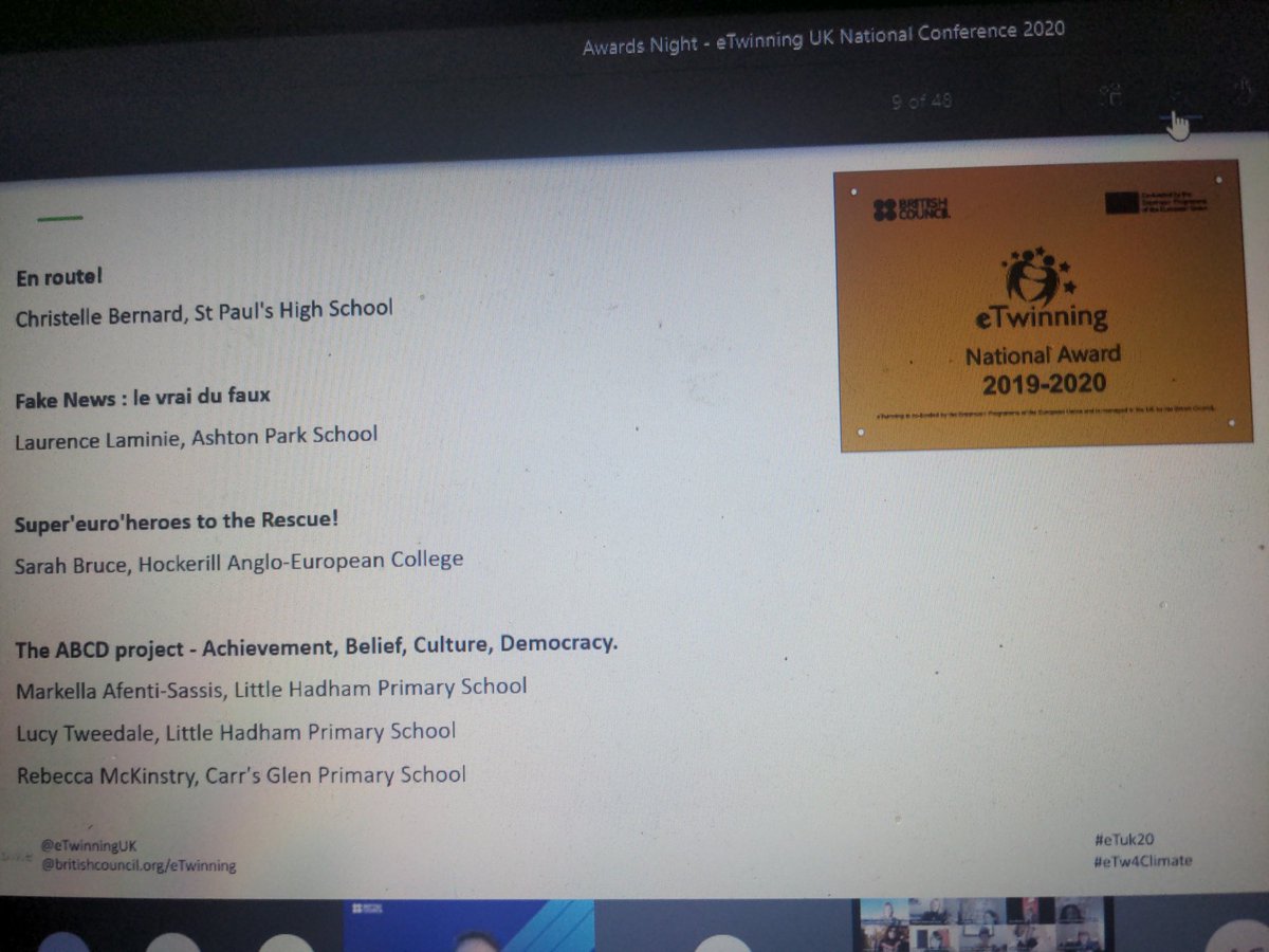 aurelagazel's tweet photo. And now onto the awards :) Highly recommended projects. #eTuk20 #eT4Climate well done everyone! https://t.co/hxNCj714Vt