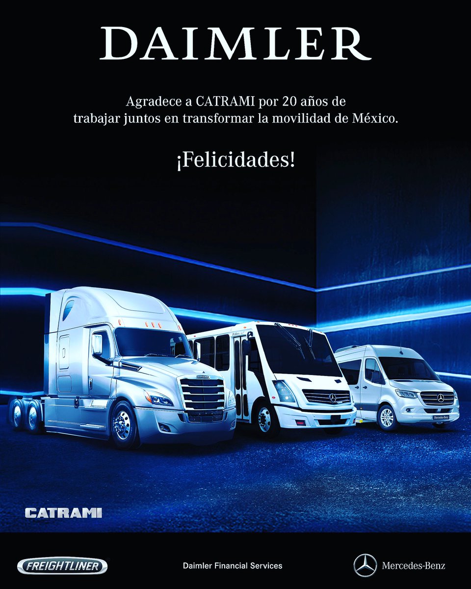 FreightlinerMex's tweet photo. ¡Felicidades #CATRAMI por tu 20° aniversario! Sigamos juntos manteniendo a México en movimiento. ✨🎉 https://t.co/LmfT1uJQLt