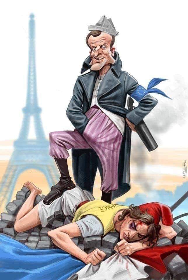 CSpontanees's tweet photo. La #France vue de l'étranger : ici par le #caricaturiste roumain Bogdan Petry. #Macron #Macronistan #Caricature. C'est tellement vrai. #Libertedexpression #liberté #Violencepolicieres #democratie #DarmaninDemission #StopLoiSecuriteGlobale https://t.co/AX9y33mWNQ