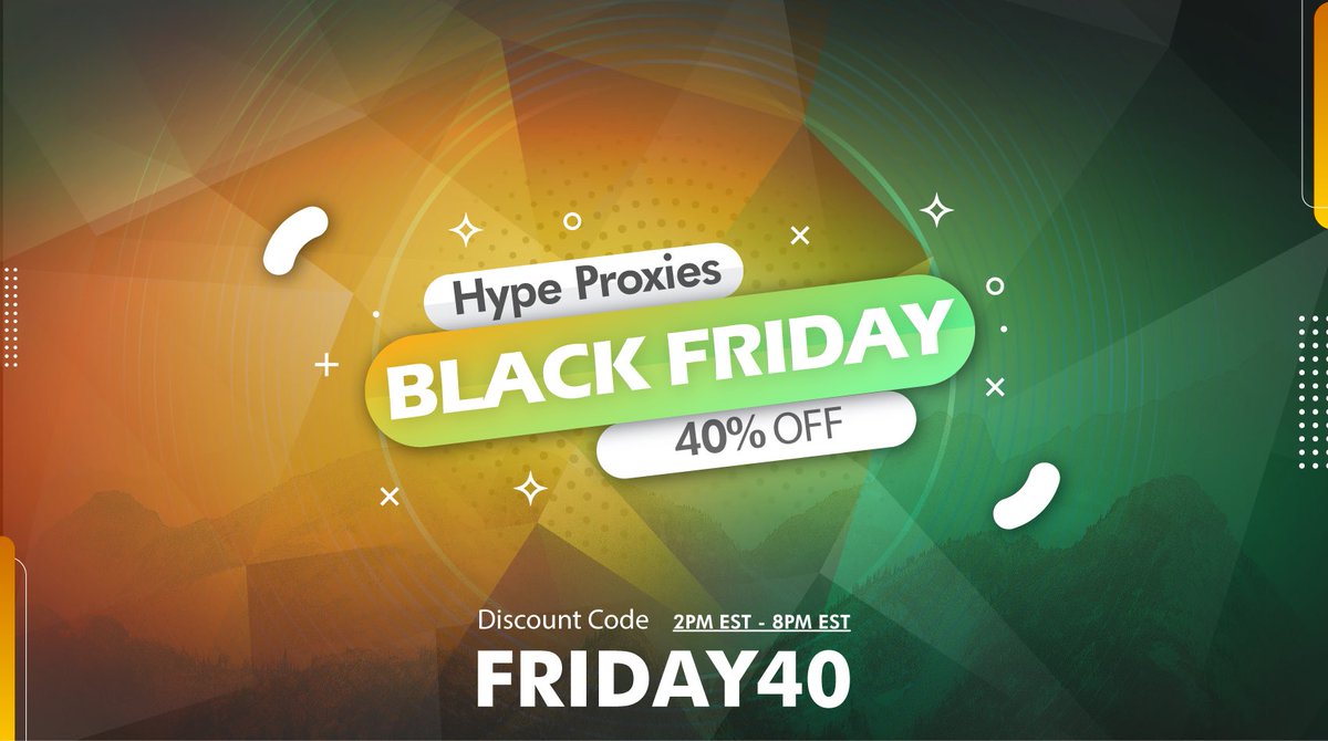 🌵HUGE BLACK FRIDAY SALE!🌵

Hype Resi &amp; ISP are now LIVE! Use code: FRIDAY40 for 40% off!

🚀 ISP Proxies - $45 For a pack of 25
Purchase Link: order.hypeproxies.io/cart.php?gid=2

🏡 Resi 2.0 - $9 - $12 Per GB
Purchase Link: order.hypeproxies.io/cart.php

RT + Tag a friend for $50 credit 🥳