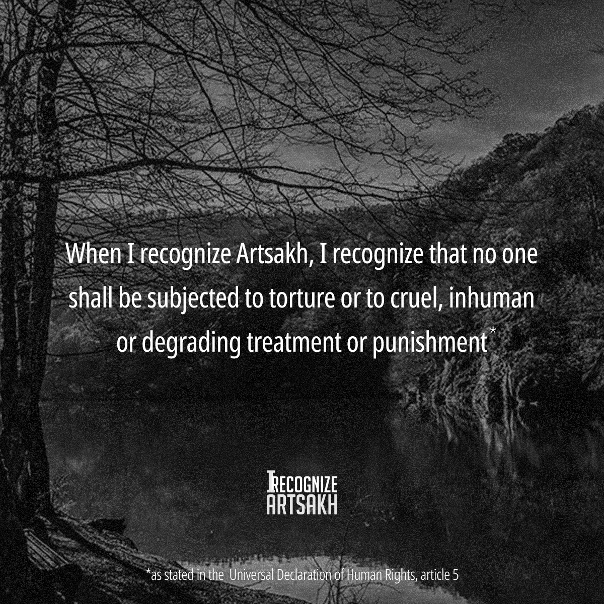 meetartsakh's tweet photo. When I recognize Artsakh, I recognize that no one shall be subjected to torture or to cruel, inhuman or degrading treatment or punishment

Photo Credit Hayk Melkonyan @Ajdahag 

For more information visit: https://t.co/p1yhD0SGiE

#IrecognizeArtsakh #standwithArtsakh https://t.co/3R2rwIie5R